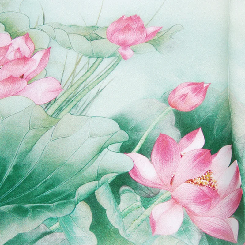 Женский Шелковый атласный шарф [BYSIFA] зеленый розовый маленький квадратный с