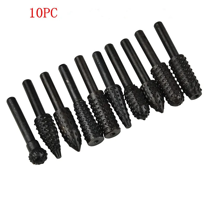

5pc/ 10pc set power tools woodworking rasp chisel shaped rotating embossed engraving pattern cutter milling
