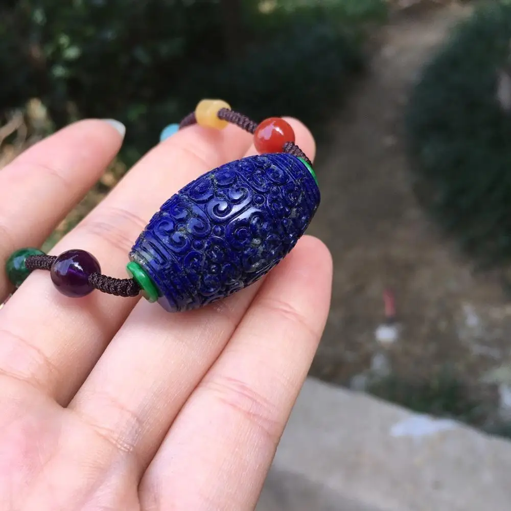 

Lapis Lazuli Necklace 100% Natural Blue Lapis Beads 32.8 19.5mm Power Necklaces for Women Fine Necklaces