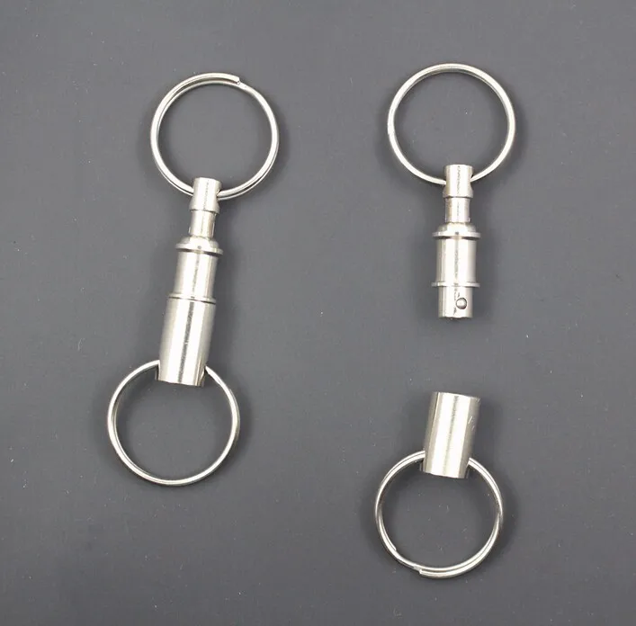Быстросъемный выдвижной ключ съемный удобный брелок Съемный брелок аксессуар с двумя раздельными кольцами