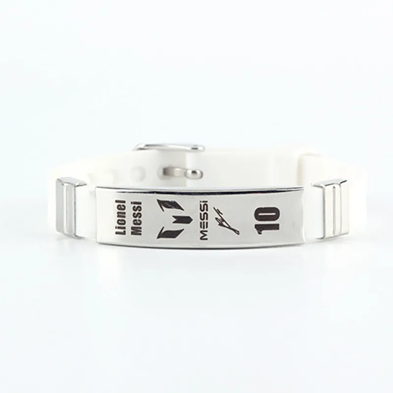 Football Star Wrist Silicone Bracelets Titanium Steel Buckle Adjustable Wristband SH286
