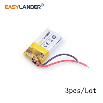 

3pcs /Lot 3.7v lithium Li ion polymer rechargeable battery 60mAh 451218 For earphone MP3 MP4 DVR GPS mp5 toys DVR