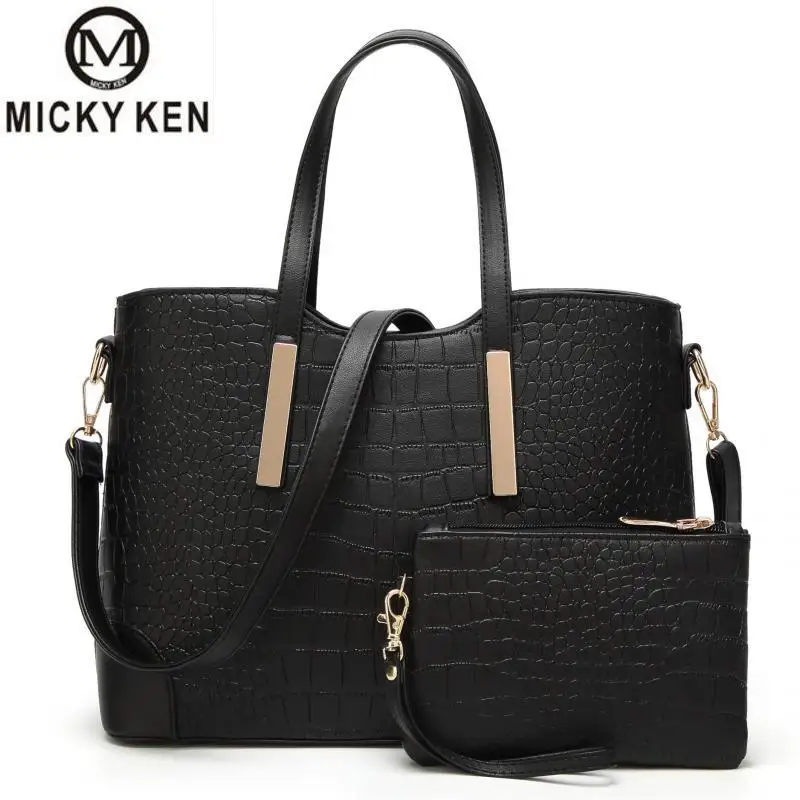 

Women 2Pcs/Set Composite Bag Handbags PU Leather Shoulder Bags Casual Tote Bag Alligator Handle Designer Composite Messenger Bag
