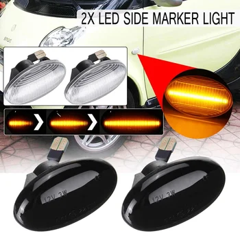 

2pcs Flowing Side Repeater Lamp Dynamic LED Side Marker Light 12V Panel Lamp for Mercedes Smart W450 W452 A-Class W168 Vito W639