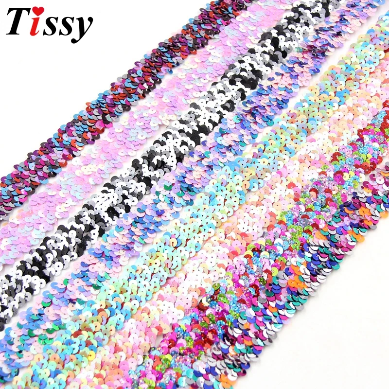 

2M/Lot Colorful 3CM Width Beading Sequin Trim Lace Spangle Ribbon DIY Handcraft Sewing Headdress Curtain Accessories Decoration