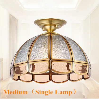 

Modern rustic medium copper&diamond glass Ceiling lights Handwork indoor E27 LED single lamp for porch&pavilion&stairs BRSXDD015