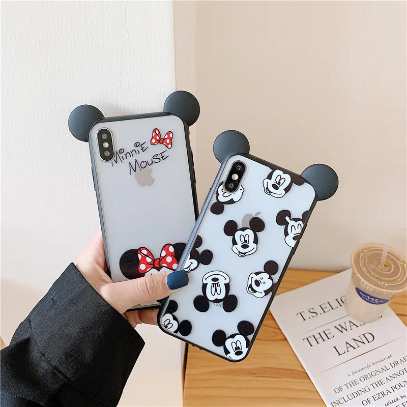 Super Cute Cartoon Cute Minnie Soft Siliocne Case For iPhone 7 8 6 6S Plus X XS Max XR Funda Ultrathin Cover Phone Cases