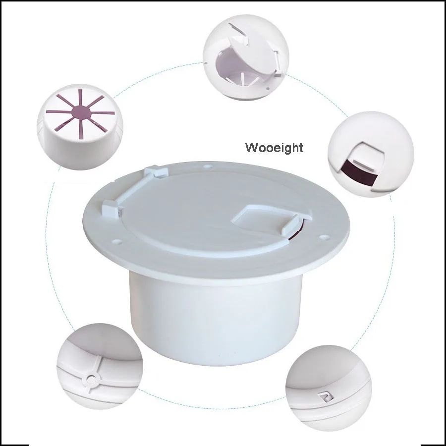Wooeight Plastic PP RV Wire Lock Box Round Wire Compartment Cover Junction Box For Boat Marine Port Camping Trailer protection (4)