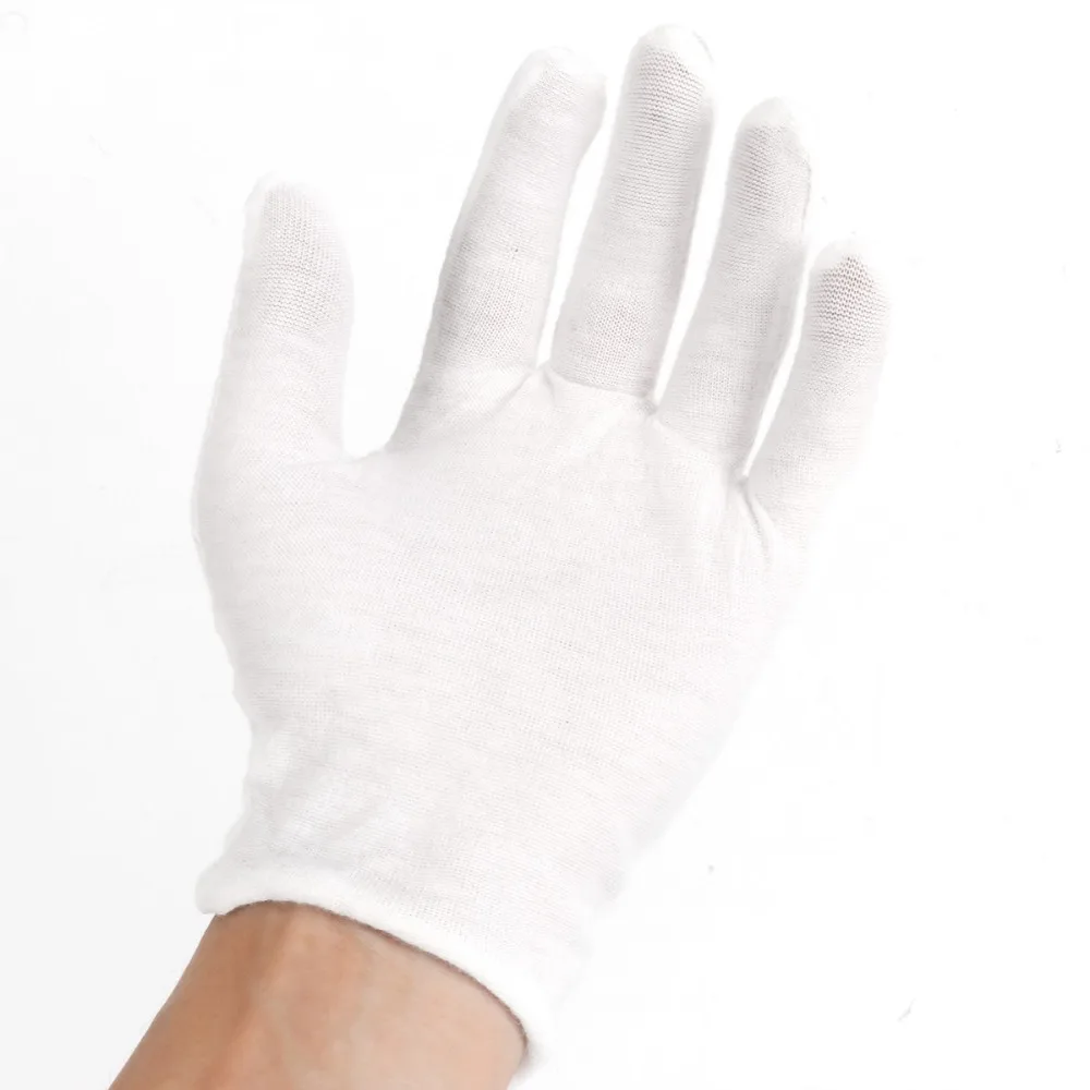 Белые многоразовые эластичные рабочие перчатки для взрослых, хлопок, увлажняющие, косметические, Eczema, фотография, ручная, спа, монета, проверка ювелирных изделий