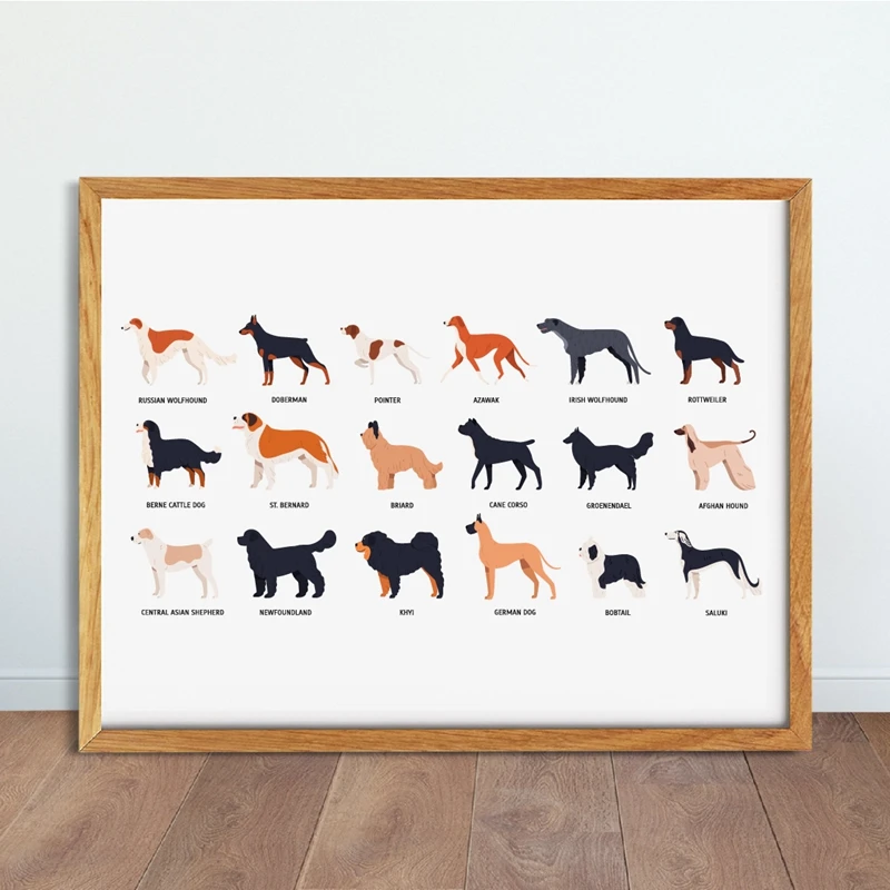 funny cute dogs print kids room decor