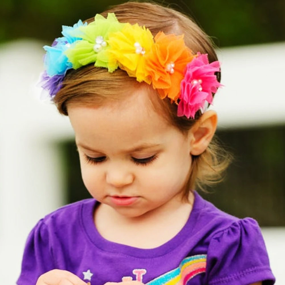 Diadema de flores de color arcoíris para niños y niñas, accesorios pelo para niño pequeño, 1 unidad, razr|accessories tapaccessories halloween - AliExpress