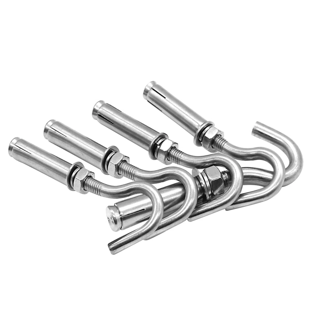 5pcs M6 Open Cup Hook Screw Stainless Steel Expansion Heavy Duty Bolts