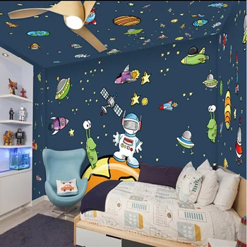 

Large Custom Murals Universe outer space explore 3d Wall Murals wallpapers for Baby Kids Room 3d Photo Mural 3d cartoon murals