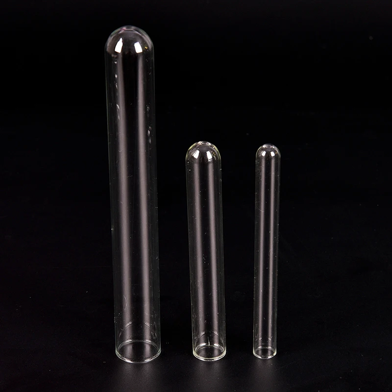 10pcs Transparent Clear Glass Blowing Tubes Thick 1mm Wall Test Tube