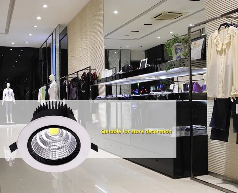 Dimmable Recessed LED Downlight COB 6W 9W 12W 15W Dimming LED Spot Light LED Ceiling Lamp AC 110V 220V Free shipping