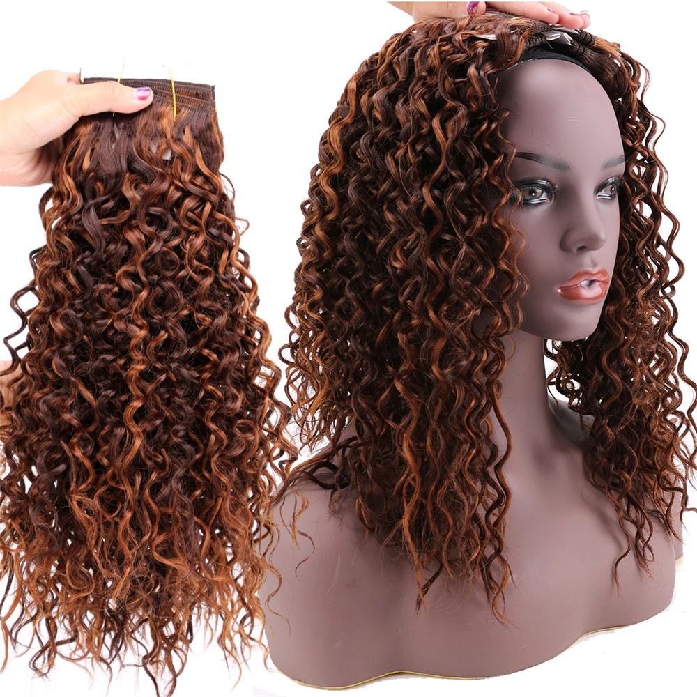 2 шт/лот кудрявые волосы прядь волос с покраской Омбре высокотемпературные синтетические волосы для наращивания волоконные волосы для плетения