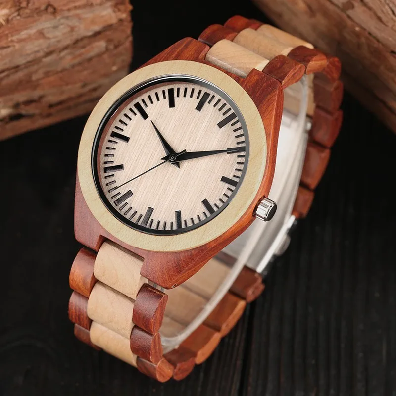 

Men's Ebony Wooden Watch Male Vintage Wood Quartz Analog Creative Wristwatch Simple Natural Bamboo Man Men Dress Reloj Hombre