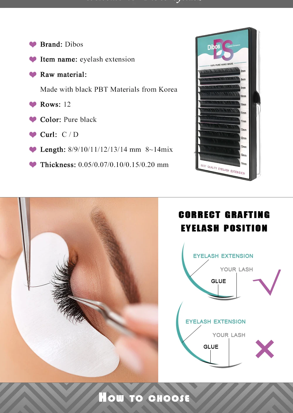 Fibra de Seda Dibos Lote Individual Vison Cílios Extensão Natural Grosso Macio Wimperextensions 5 Pçs - 24 High Quality Beleza e saúde