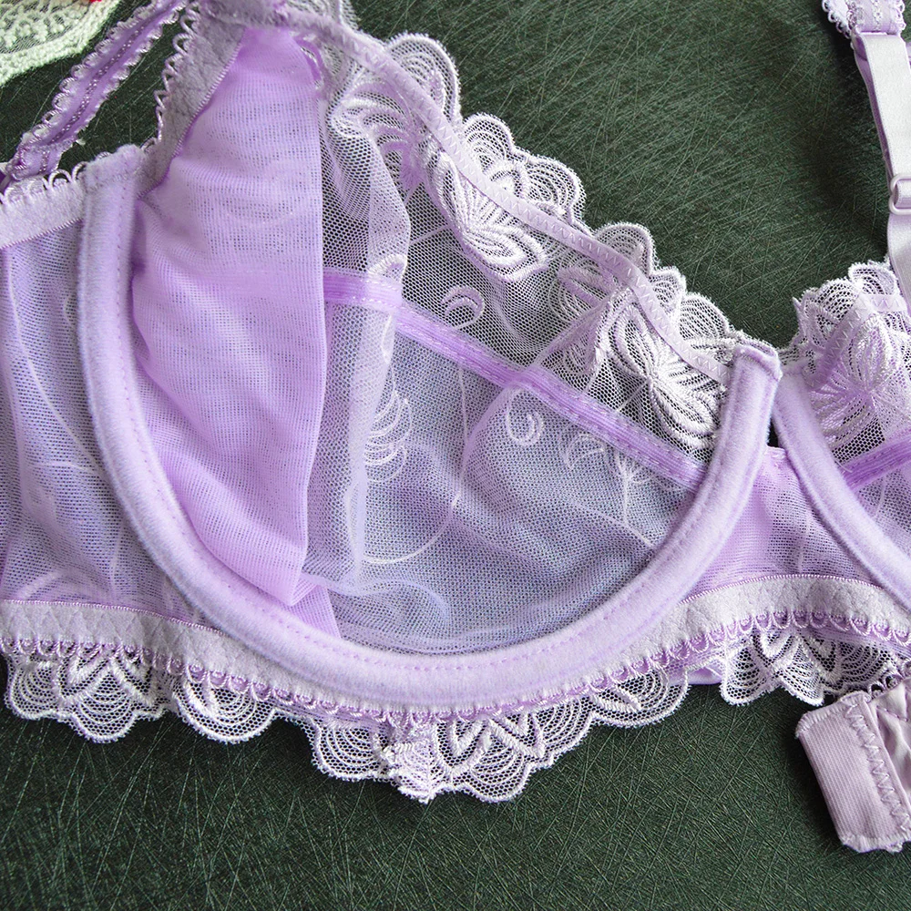 YANDW New Lace Lingerie Transparent Bra Set Panties Sexy Women Underwear Brief Sets Plus size Elegance Floral Bow Bra Embroidery YANDW New Lace Lingerie Transparent Bra Set Panties Sexy Women Underwear Brief Sets Plus size Elegance Floral Bow Bra Embroidery