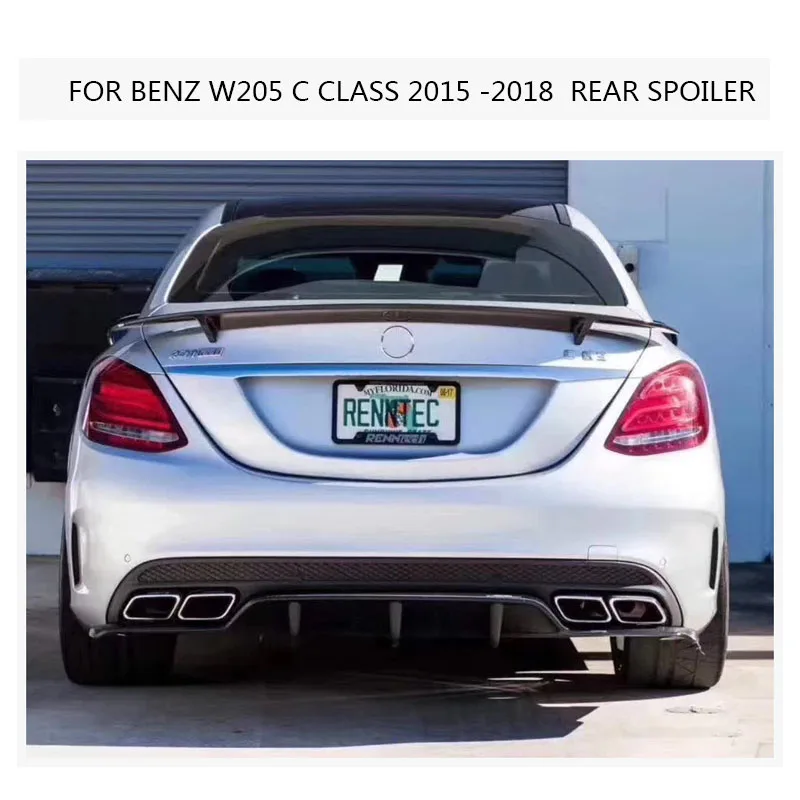 W205  ABS  Spoiler for Benz  4-Door Wing Lip Sticker  2015-201802