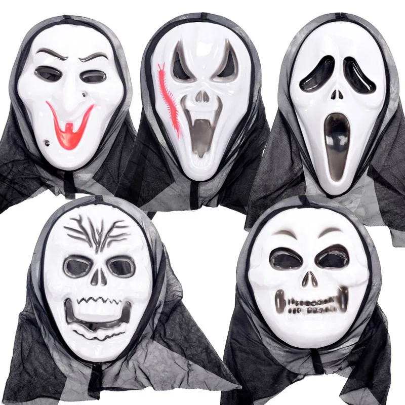 Ужас Grim Reaper маска для взрослых Хэллоуин фестиваль вечерние Кричащие ПВХ блистер