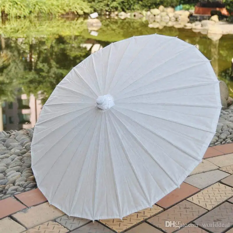  20pcs/lot Wedding Bridal Paper Umbrella Handmade Pure Color Parasols With Bamboo Handle Party Festival Favor H105L