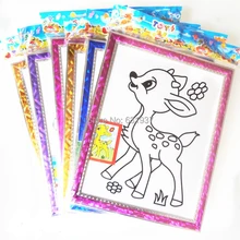 3D головоломка, большой размер, золотой порошок, песок, краска, с 6 ручками, сделай сам, Бумажные Игрушки для малышей, Детская креативная развивающая игрушка, обрамленная золотой краской