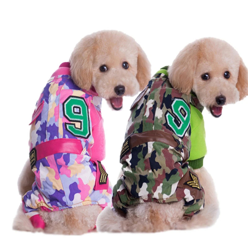 New Pet Clothes Jacket For Dogs Autumn Winter Camo Dog Warm 4 Legs Coat ZYF002