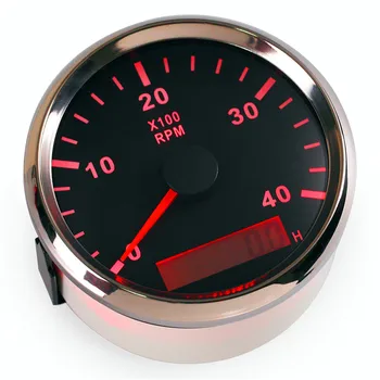 

1pc 0-4000RPM Marine Tachometers 85mm Waterproof Revolution Gauges 9-32v Hourmeters with Red Backlight for Auto Boat Truck