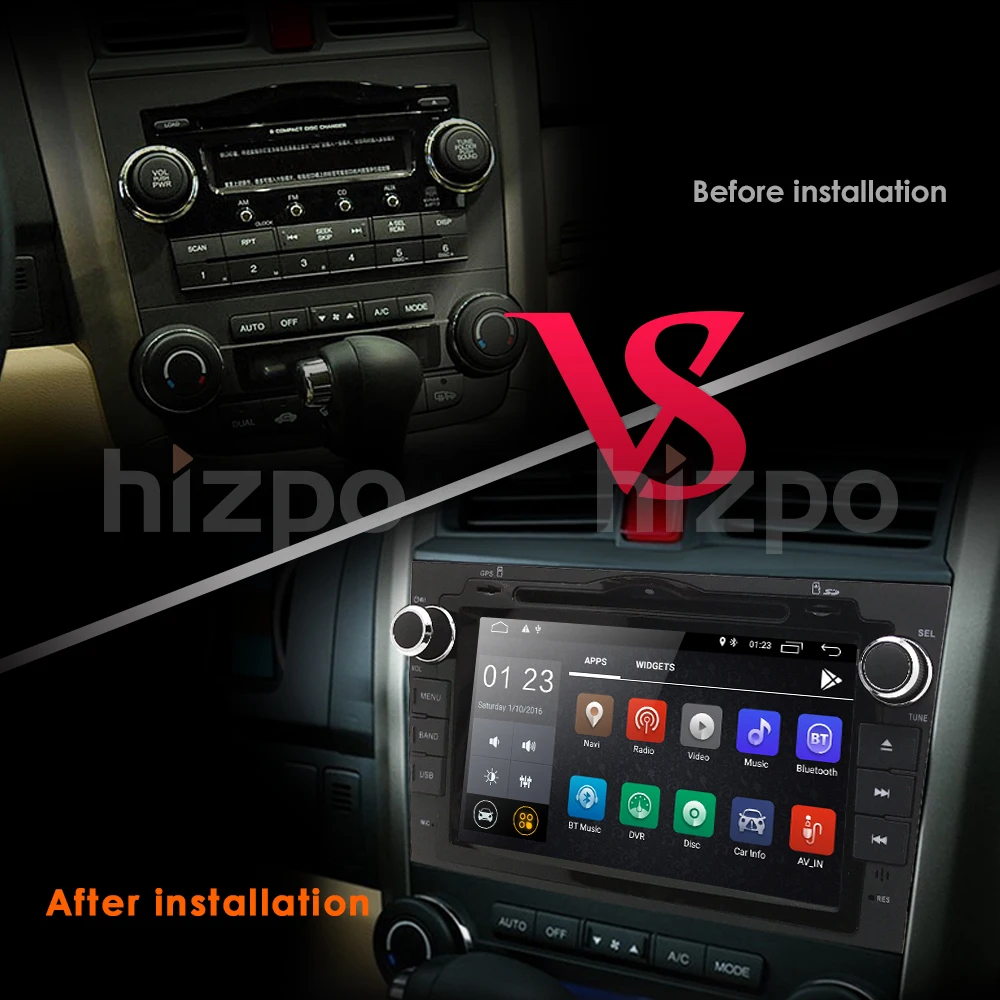 Top HD QuadCore 1024X600 Android9.0 Car DVD Player For Honda CRV CR-V 2007-2011 4G WiFi GPS Navigation Stereo Video SD DAB 2GRAM CAM 5