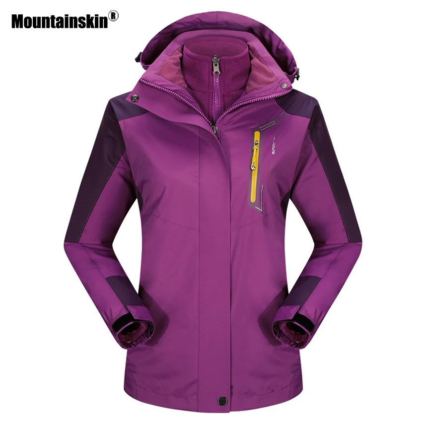 Mountainskin 3в1 женские зимние теплые флисовые куртки флисовая ветровка для спорта на