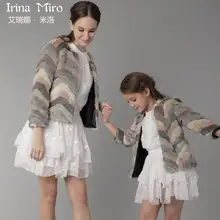 Winter family matching outfits mother daughter clothes faux fur coat kids parent child outfits fur jacket