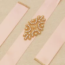 MissRDress бусины со сквозными отверстиями пояс невесты Золотая лента Свадебная со стразами свадебный пояс Стразы для свадебных аксессуаров JK923