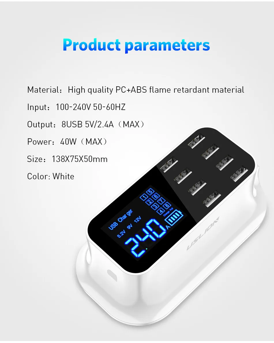carregador lcd display digital rápida doca carga