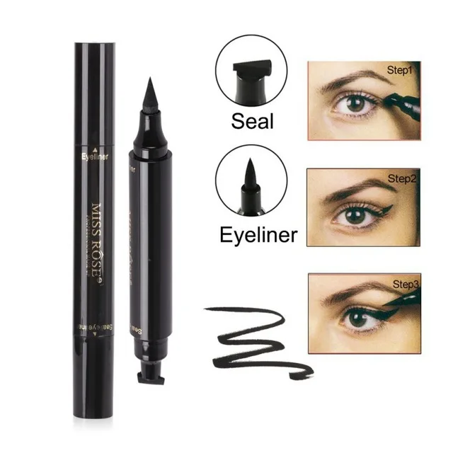 

Miss Rose Makeup Liquid Eyeliner Pencil Quick Dry Waterproof Eye Liner Black Color With Stamp Seal Beauty Eye Pencil
