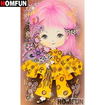 

HOMFUN Full Square/Round Drill 5D DIY Diamond Painting "Cartoon girl" Embroidery Cross Stitch 5D Home Decor Gift A14663
