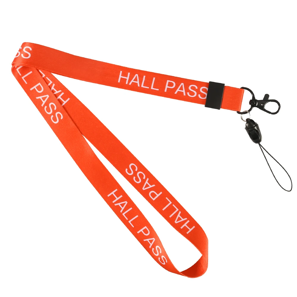 ORANGE Hall Pass Lanyards and School Passes Set Keychain Lanyard ID card Holder (5)