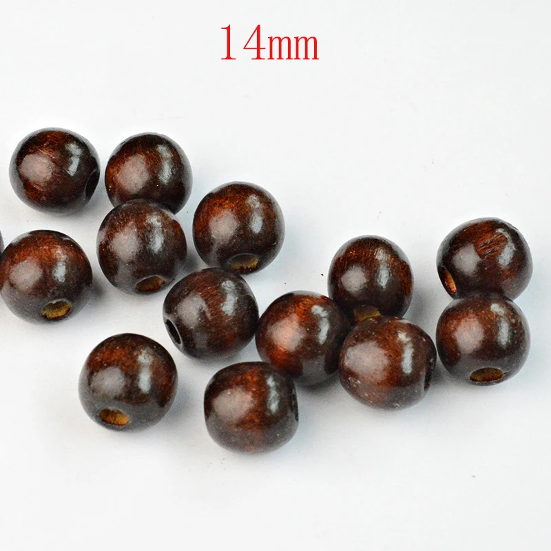 

FLTMRH Large Hole Coffee Black Wooden Beads Loose Beads For DIY