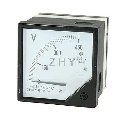 

AC 10V 20V 50V 100V 200V 250V 300V 450V 500V 600V Analogue Dial AC Voltmeter Current Panel Meter 6L2-V