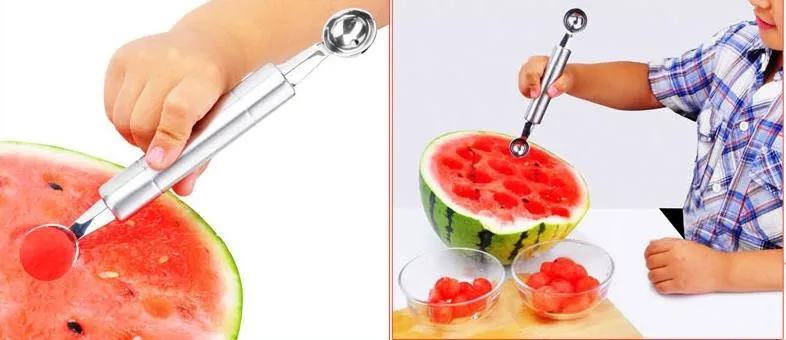 Кухонная посуда гаджеты Инструменты для фруктов и овощей из нержавеющей стали двойная фруктовая лопатка для дыни шариковые инструменты для мороженого совок