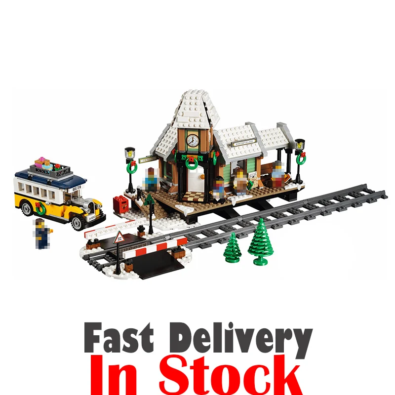 

Lepin 36011 1010Pcs Creator Expert Winter Village Train Station Building Blocks Bricks Toys For Children gifts legoINGly 10259