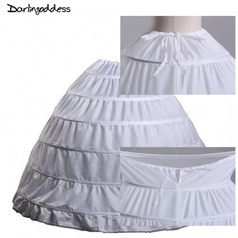 Высокое качество дешевые белые 6 обручей Подъюбники размера плюс органза для Бала Свадебные платья кринолин нижняя юбка