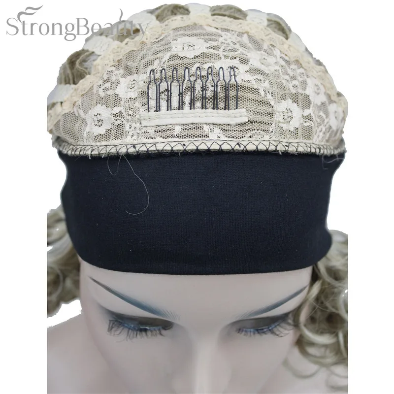 StrongBeauty синтетические волосы Поддельные короткий кудрявый блонд черный парик с парики на ленте натуральный для черных женщин