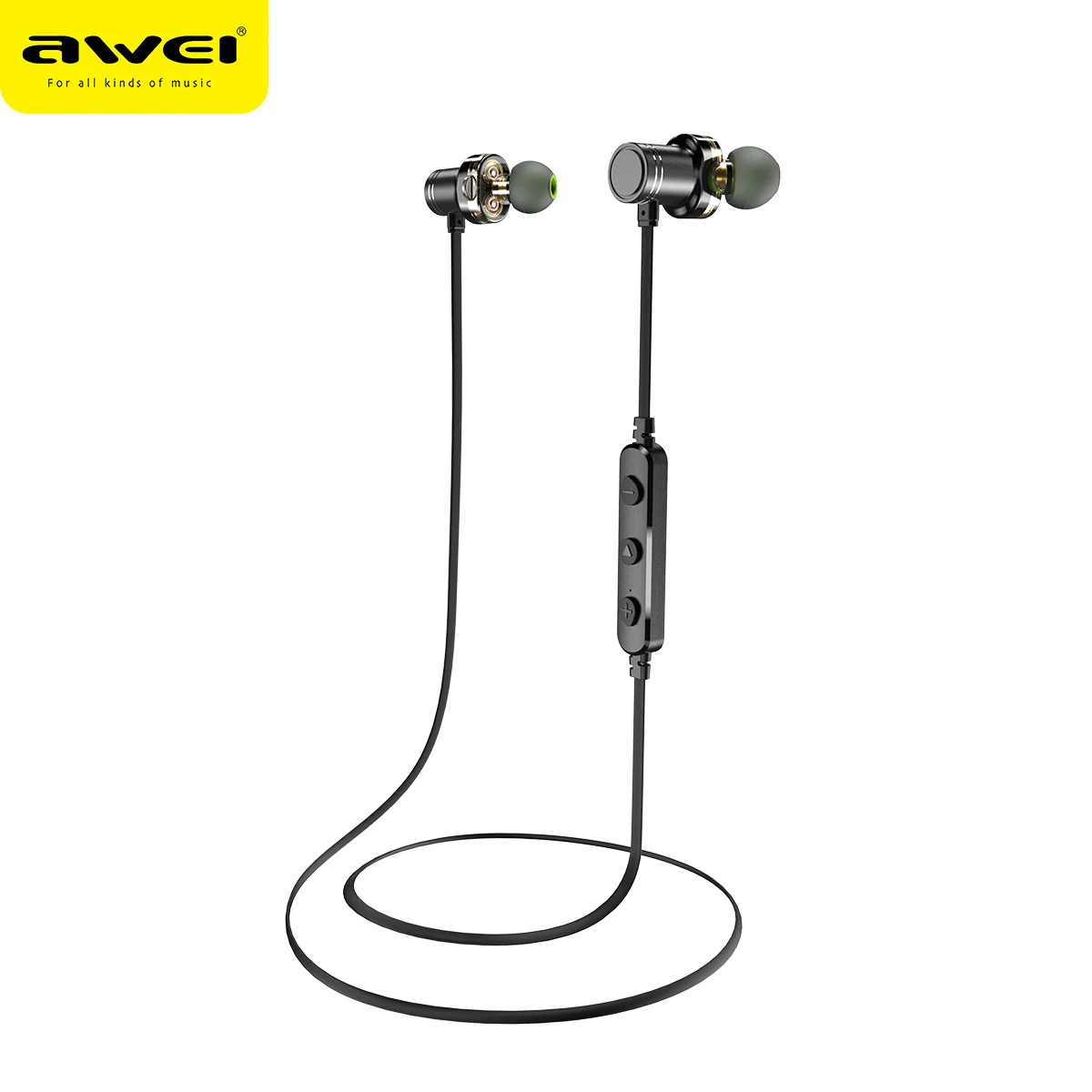 AWEI X670BL, беспроводные наушники, Bluetooth, гарнитура, шейный наушник, шлем, наушники для телефонов, Auriculares inalambrico kulakl k - Цвет: Black earphone