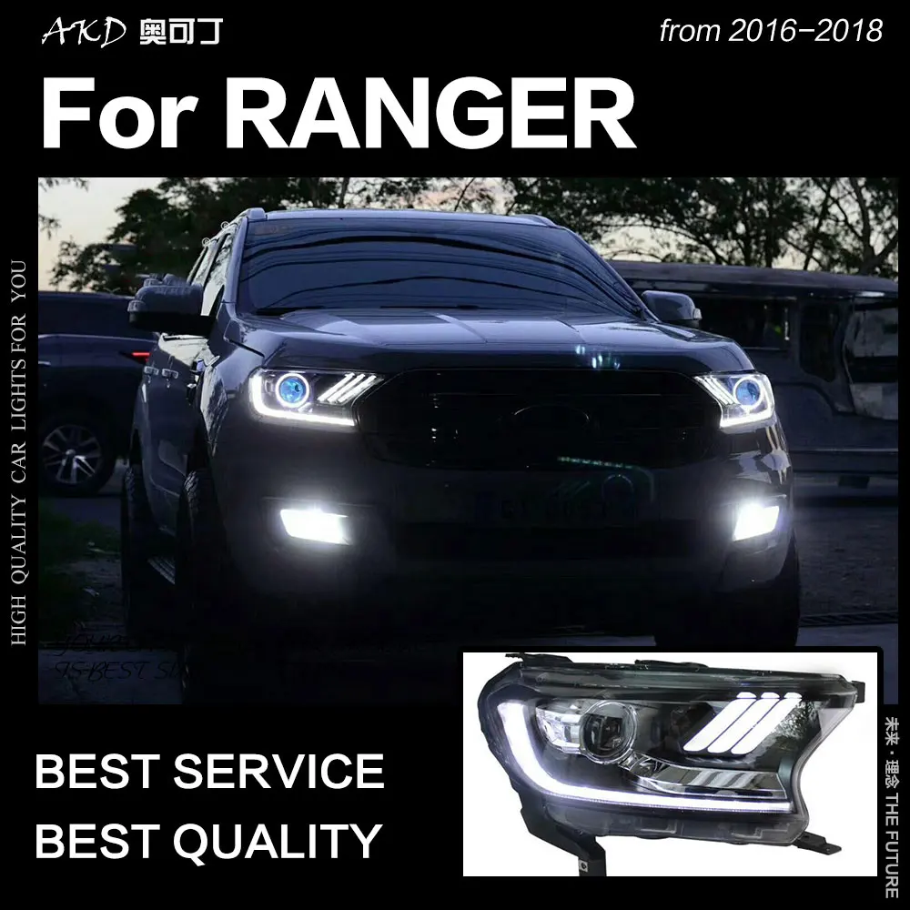 AKD Car Styling for Ford Ranger Headlight 2016 2017 Everest LED Head