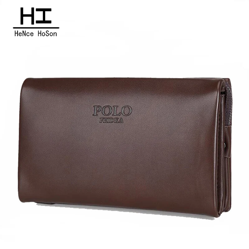 

HeNce HoSon New Arrival Fashion Men's Genuine Leather Wallets High Quality Zipper Business Long wallet Free Shipping Z0663