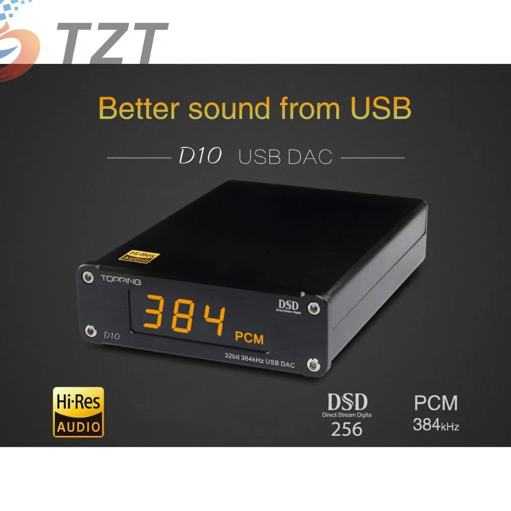 TZT D10 USB DAC DSD HiFi 32 бит 384 кГц CSS XMOS XU208 ES9018K2M OPA2134 аудио усилитель декодер