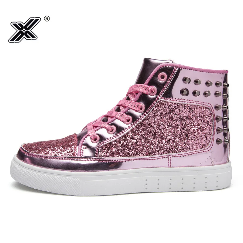 

Pink Platform Canvas Sneakers Woman Fashion High Top Pu Vulcanize Shoes Sequin Casual Shoes Women Chaussures Femme Calzado Mujer