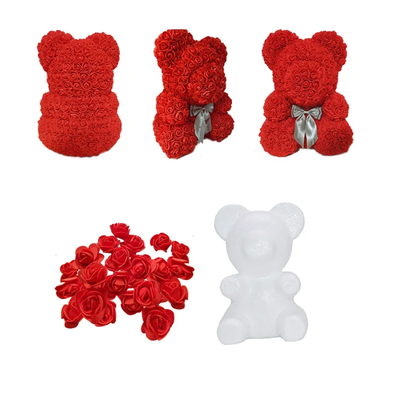 1Pcs Modelling Polystyrene Styrofoam White Foam Bear Mold Teddy For Valentine's Day Gifts Birthday Party Wedding Decoration