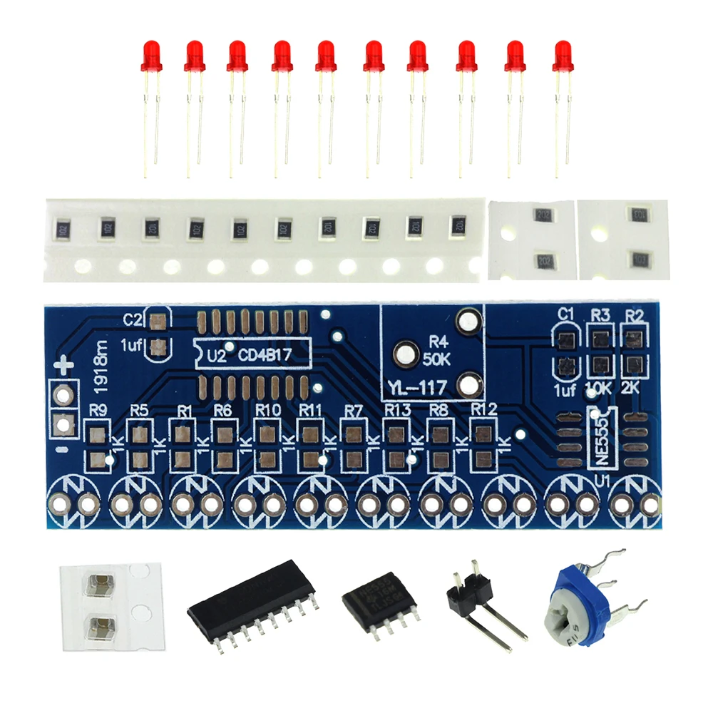 

NE555+CD4017 Light Water Flowing Light LED Module DIY Kit